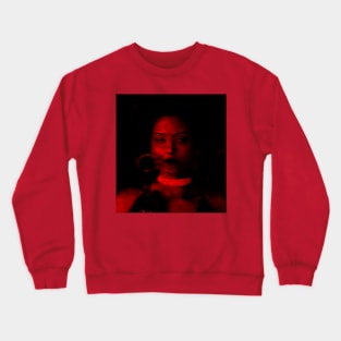 Beautiful girl, red light, motion blur, jewelry. Beautiful and dark. Crewneck Sweatshirt